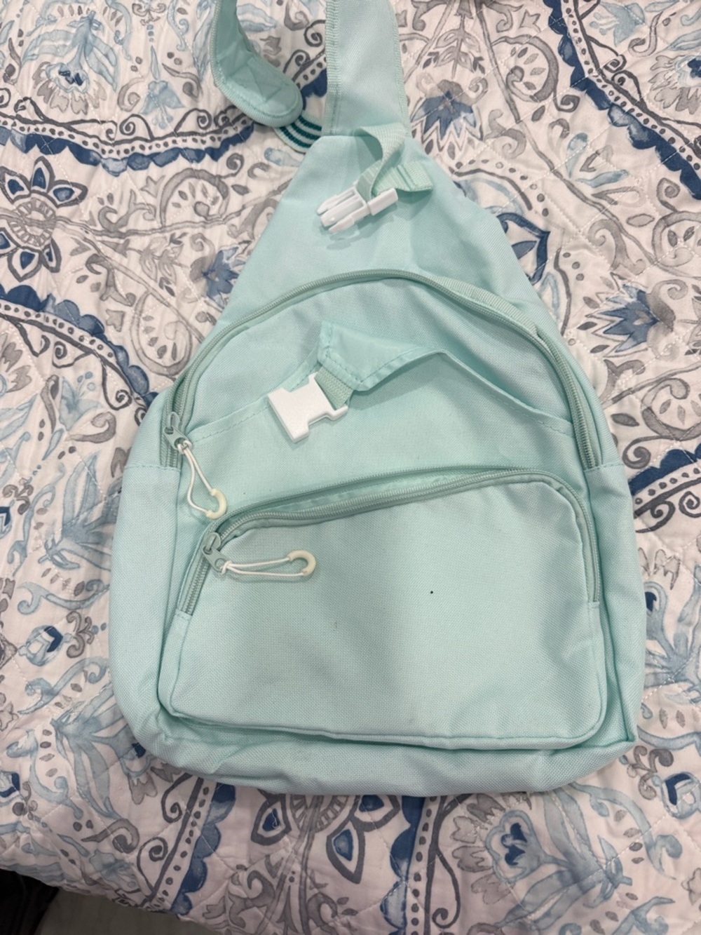 Mint Green Sling Bag - Lightweight Women's Crossbody. Small backpack